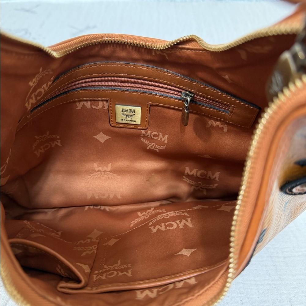 MCM Brown and Black Hobo Bag - Picture 10 of 12